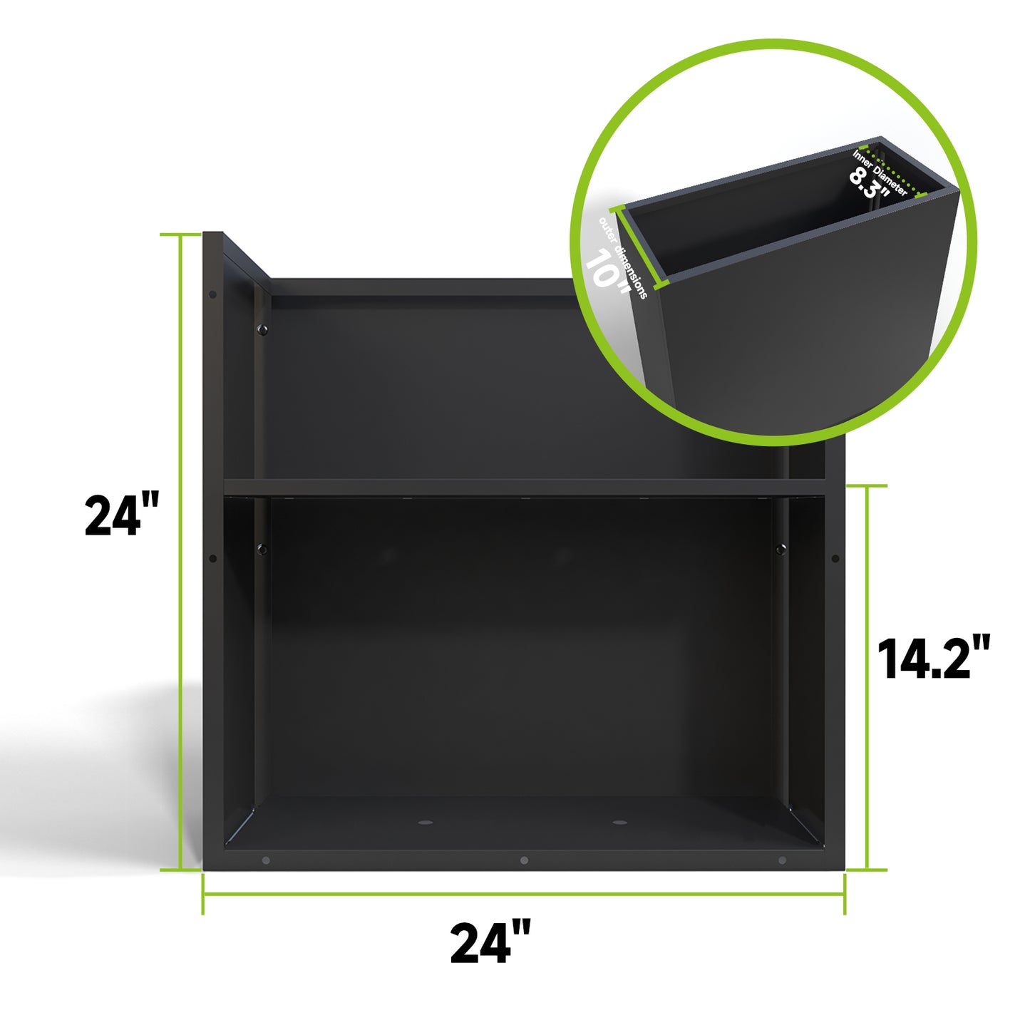 Rectangular Spray Painting Planter With Partition