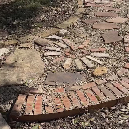 Rust Corten Steel Buckle Edging (6 Pieces)