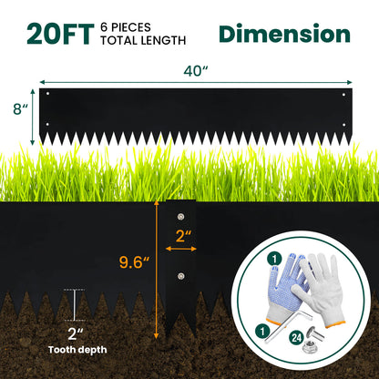 Black Spray Painting Landscape Edging Set (6 Pieces)